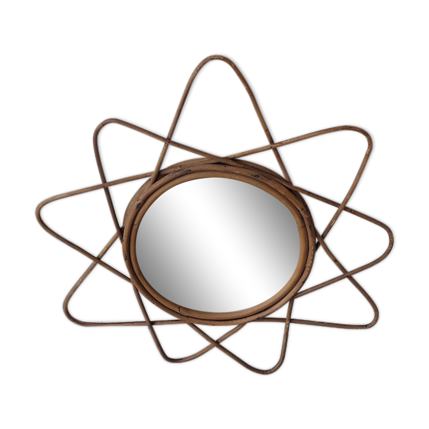 Miroir en rotin, 55 cm
