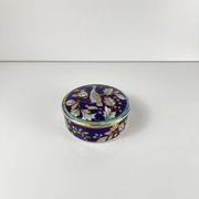 Chinese blue porcelain box with bird and flower motif