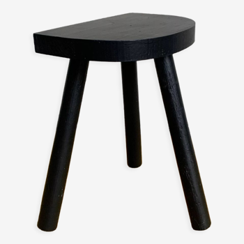Tabouret tripode demi-lune noir