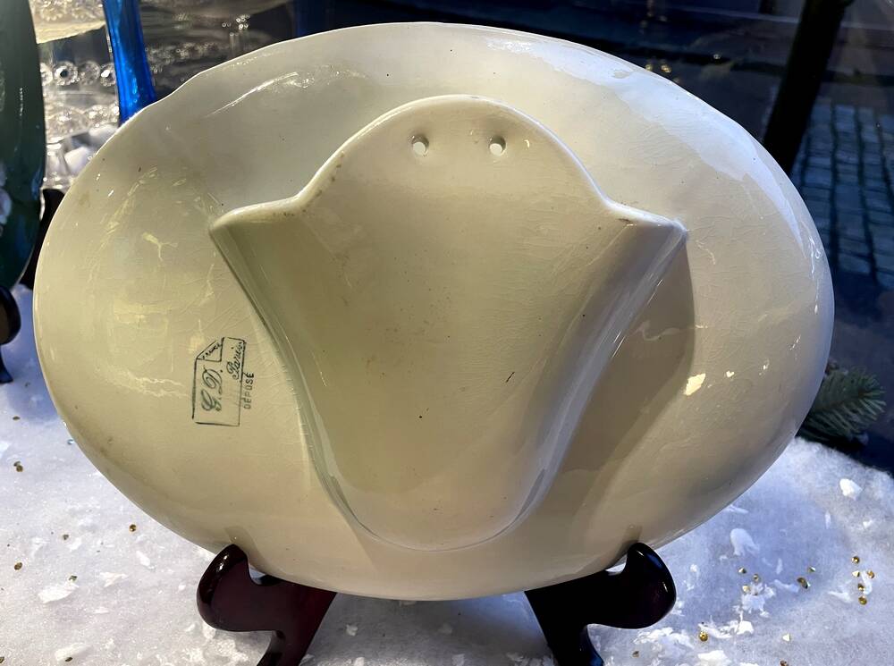 Georges dreyfus earthenware bouquetier with floral wall decoration