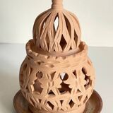 Handmade terracotta tealight candle holder