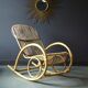 Rocking chair in vintage rattan from Rohe Noordwolde