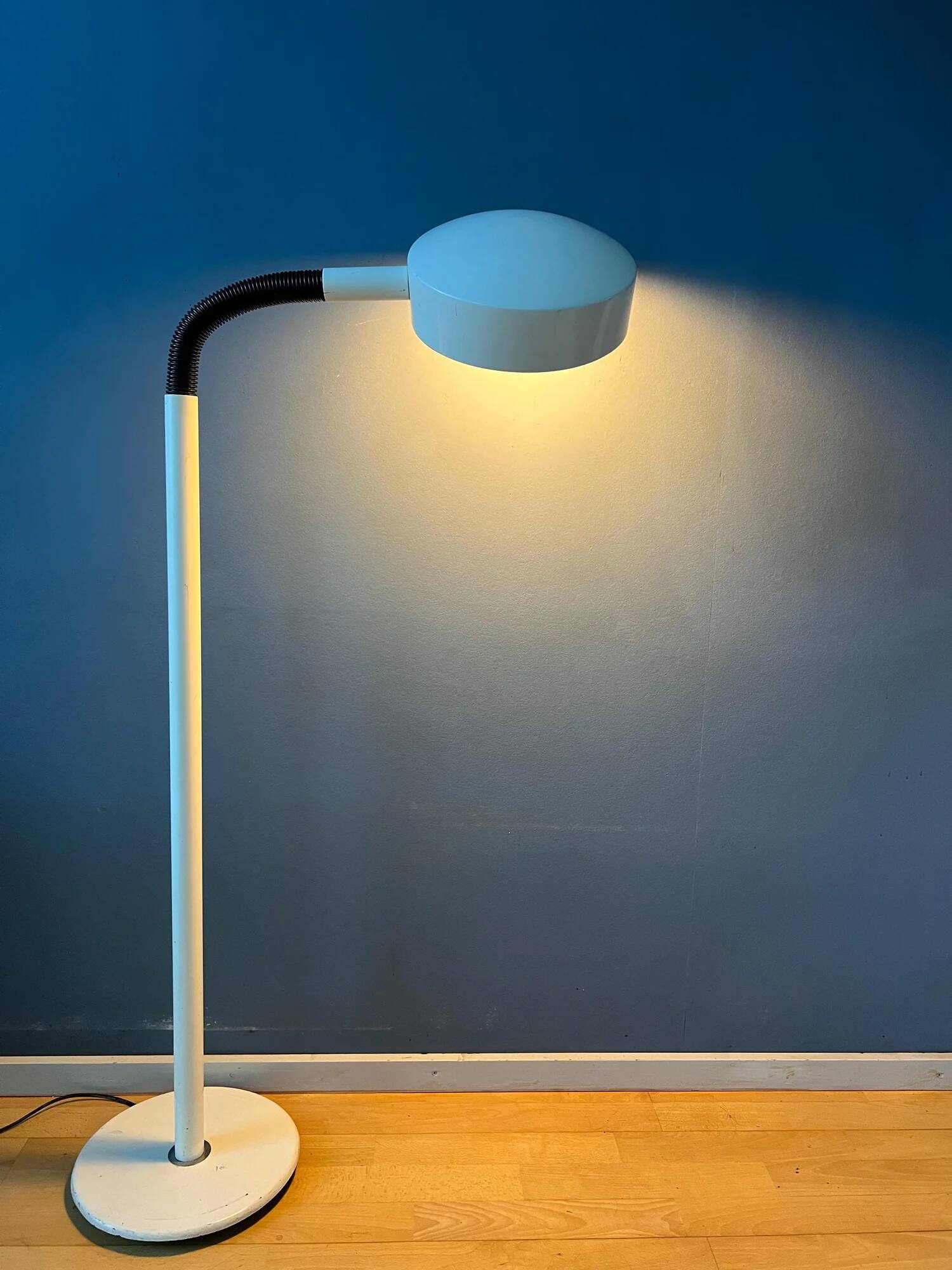 Vintage Hala white metal space age floor lamp