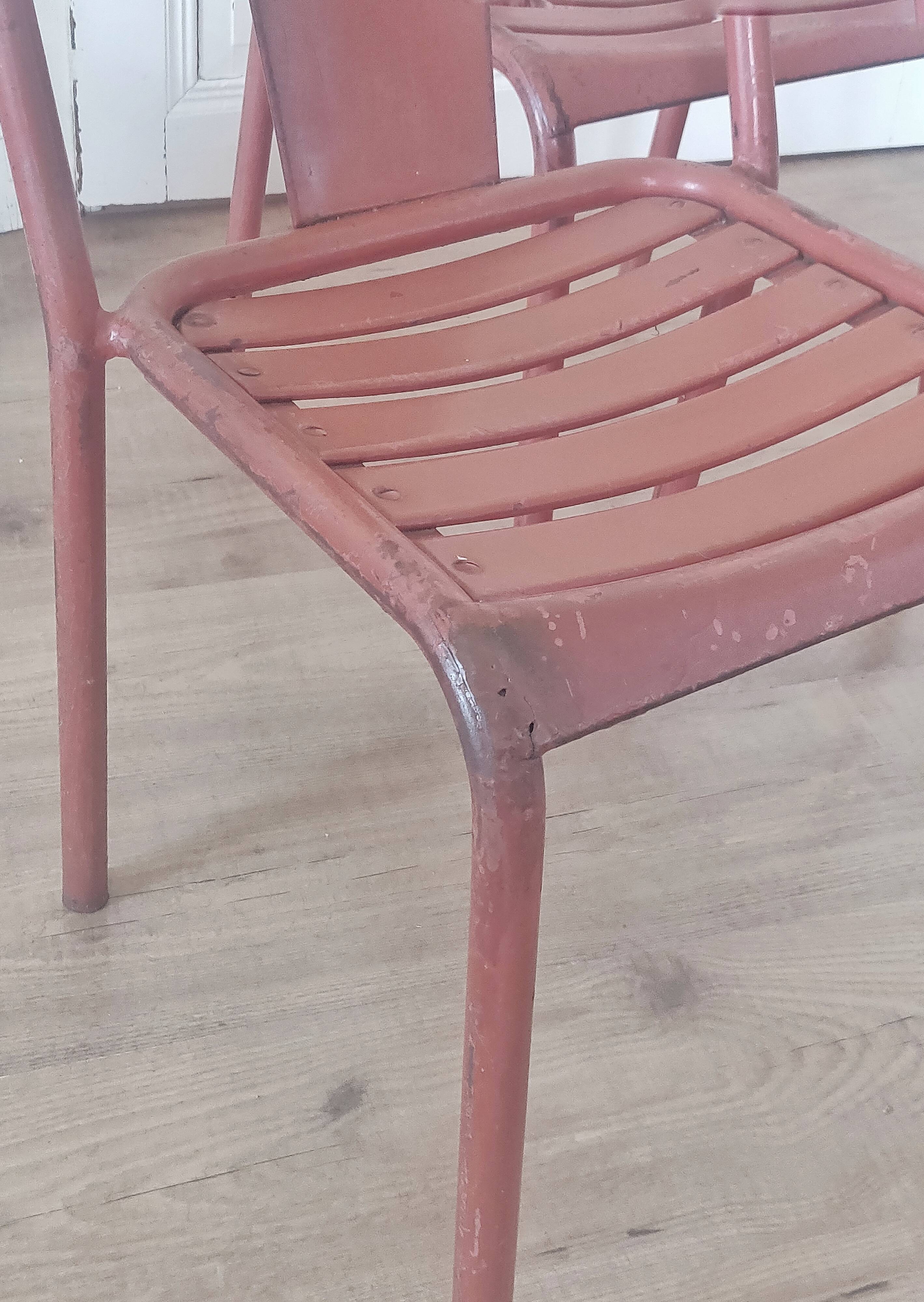 Series of 4 chairs Tolix T4 years 50