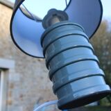 Pair of grey ceramic lamps & mottled grey lampshades – Contemporary design