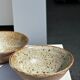 Duo of ceramic bowls interior glazed exterior matt raw earth
