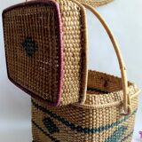 Old rattan suitcase