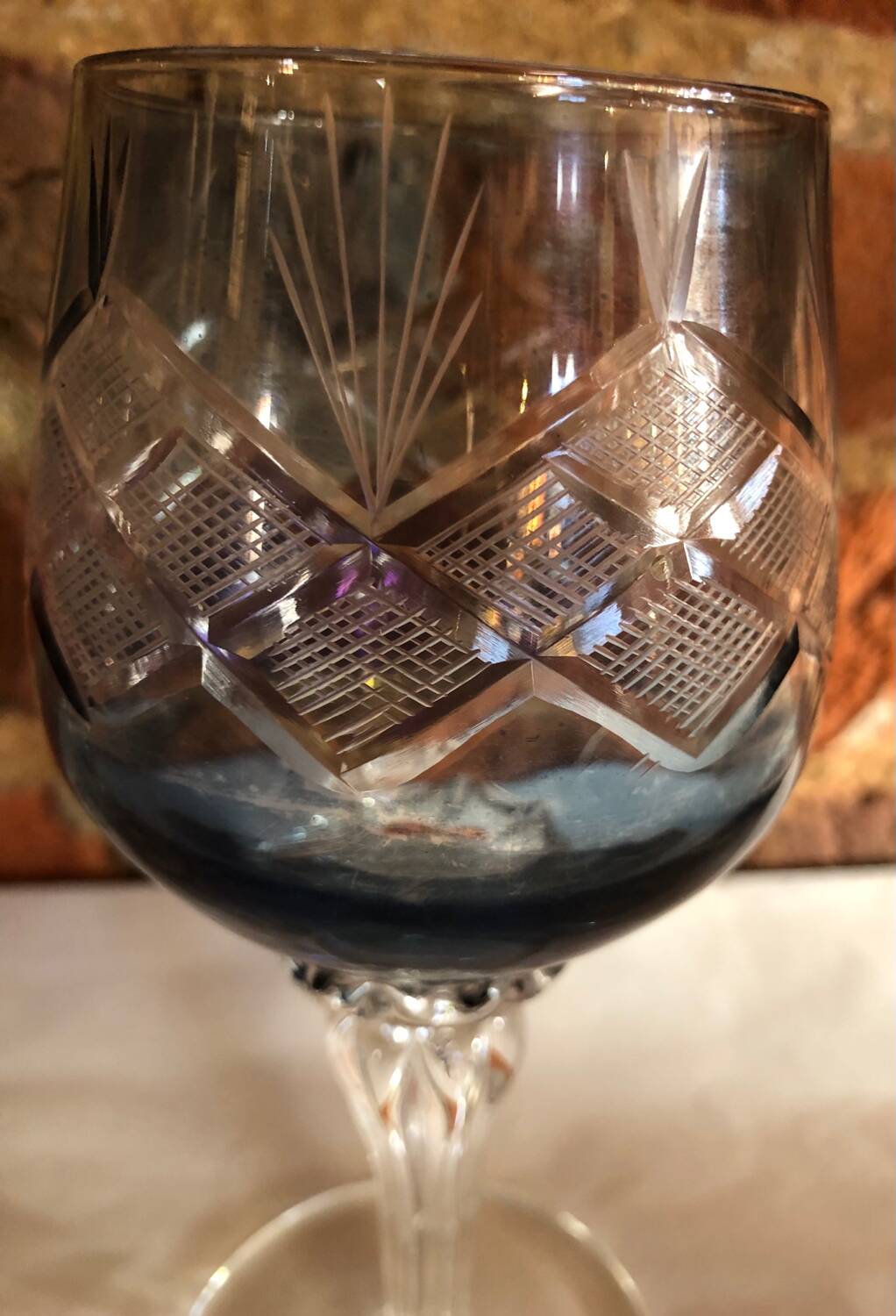 2 Verres en cristal de bohème