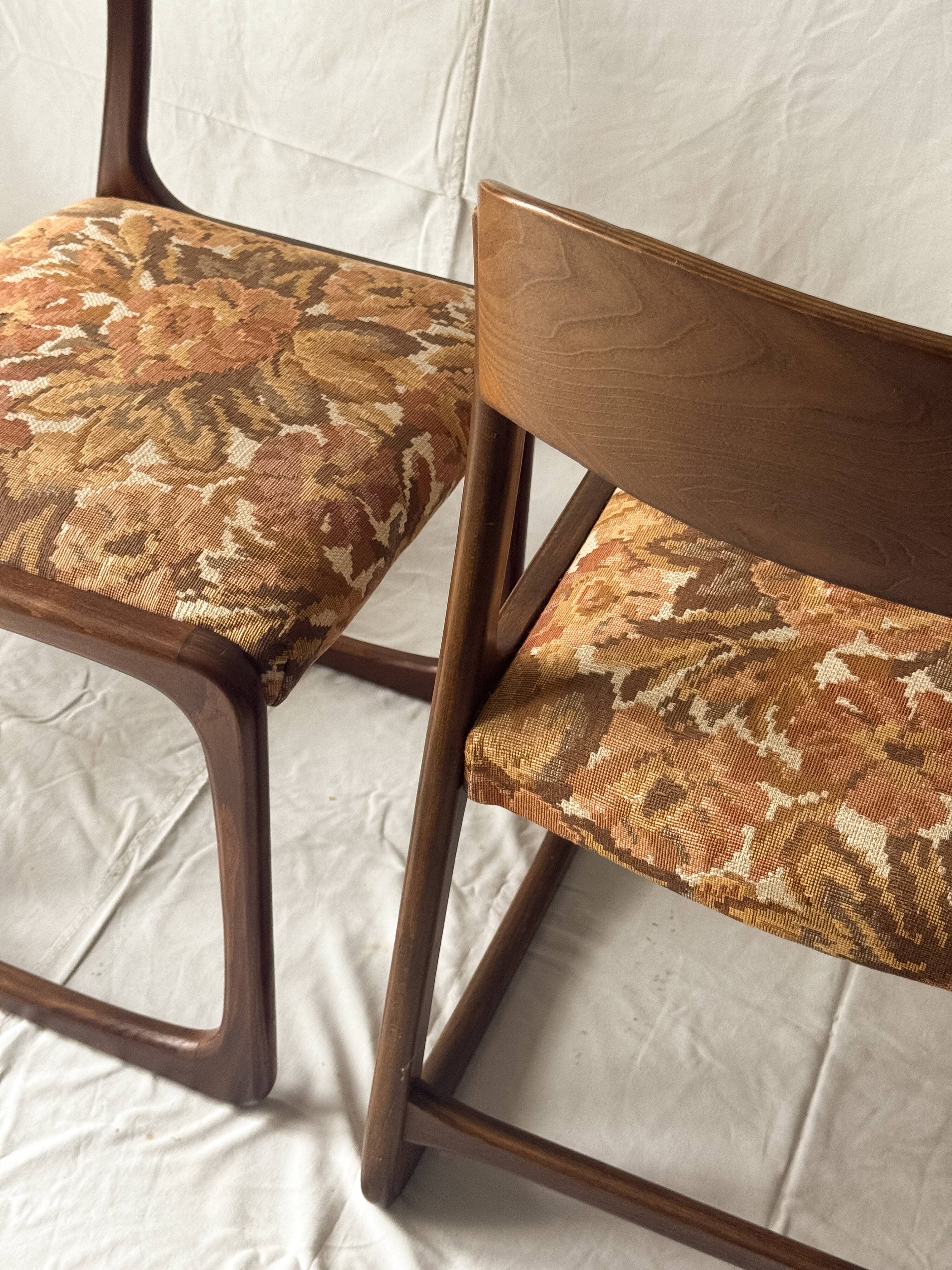 Set of 3 Baumann chairs, model bémol nicknamed sled.
