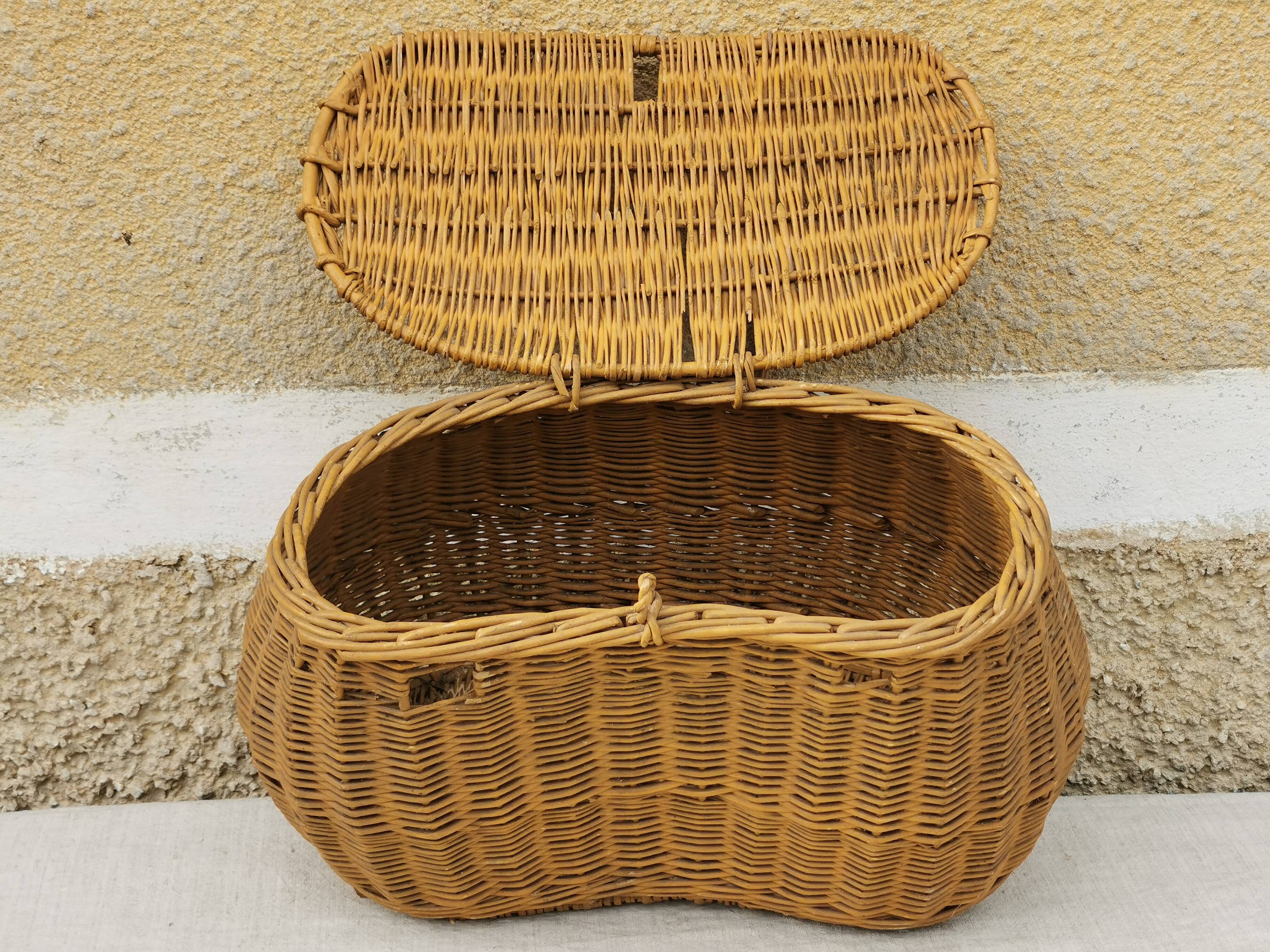 Panier vintage en rotin pour velo