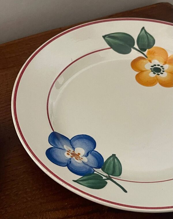 8 assiettes à dessert anciennes HB&C Montereau ,Début XXᵉ siècle