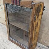 Old Art Deco wall display case in Burmese teak