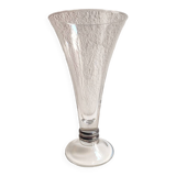 Jarrón de cristal transparente. Spain, 1980s.