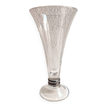 Jarrón de cristal transparente. Spain, 1980s.