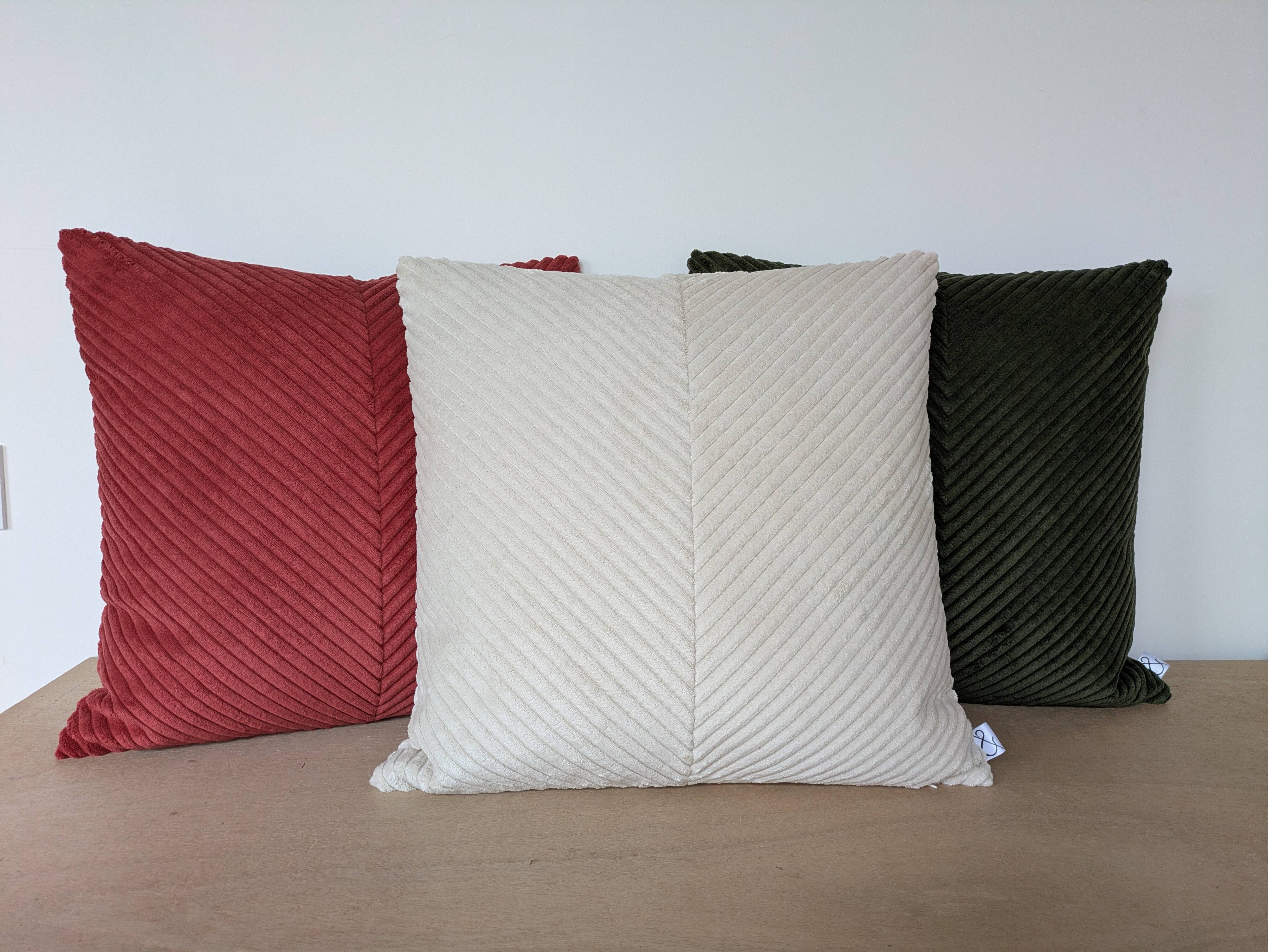 Chevron corduroy cushion