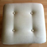 1970s bedroom stool, laundry chest, made of fabric, metal and plastic, vintage