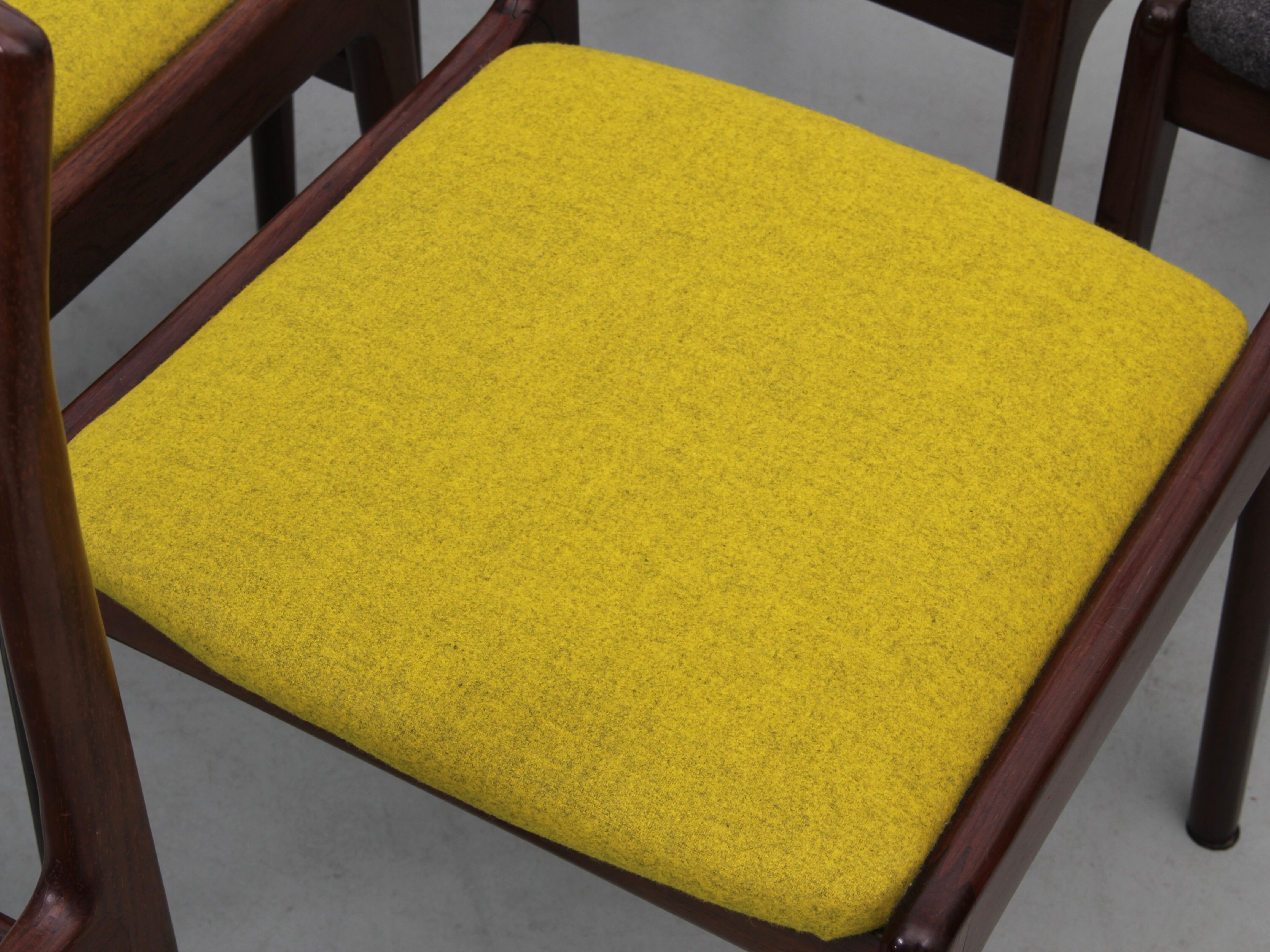 Suite of 6 Scandinavian rosewood chairs from Rio