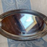Small oval silver metal tray