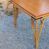 Vintage dining room attributed to Audoux and Minet in bamboo and rattan