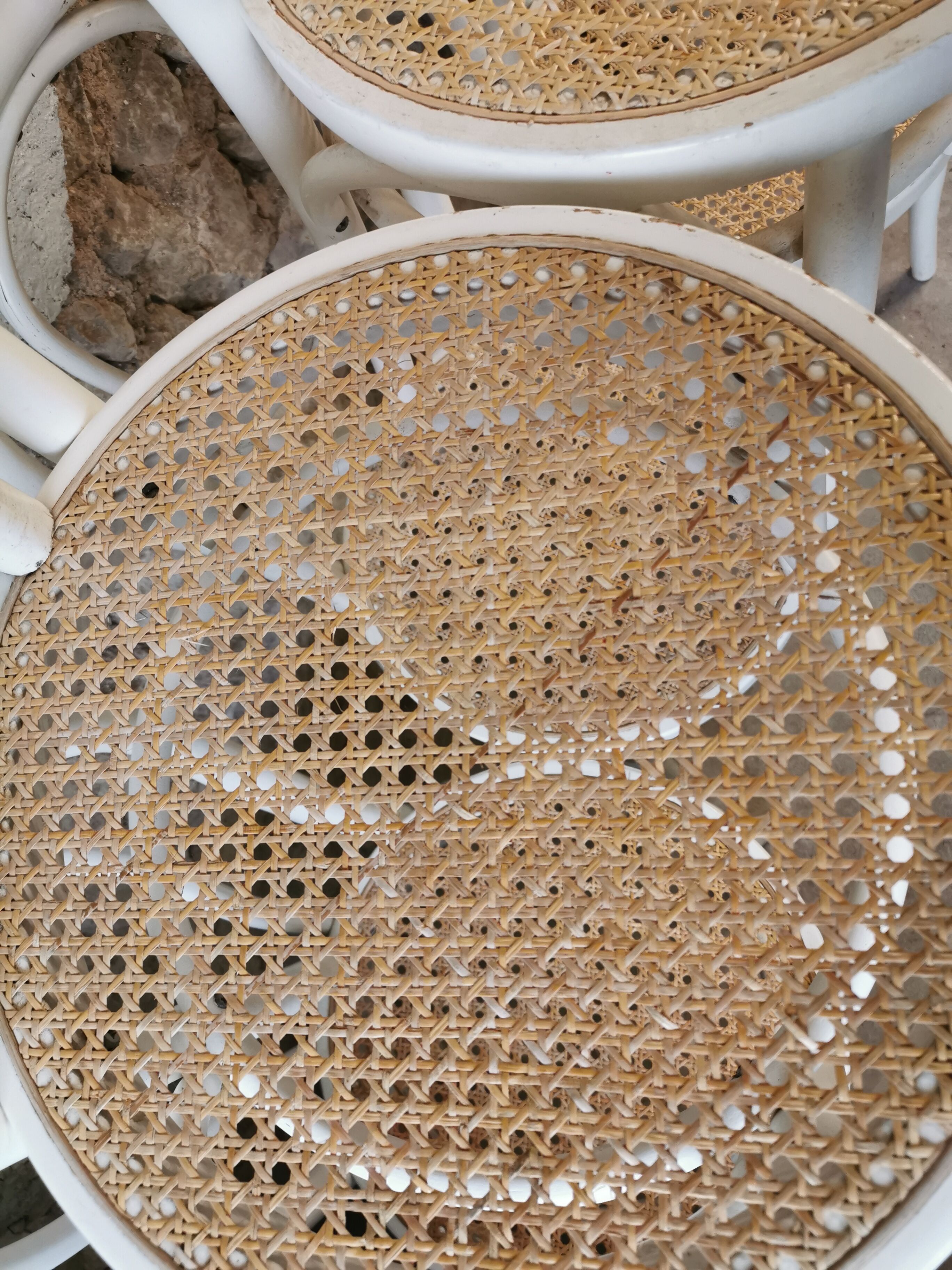 Suite of 6 canned bistro chairs