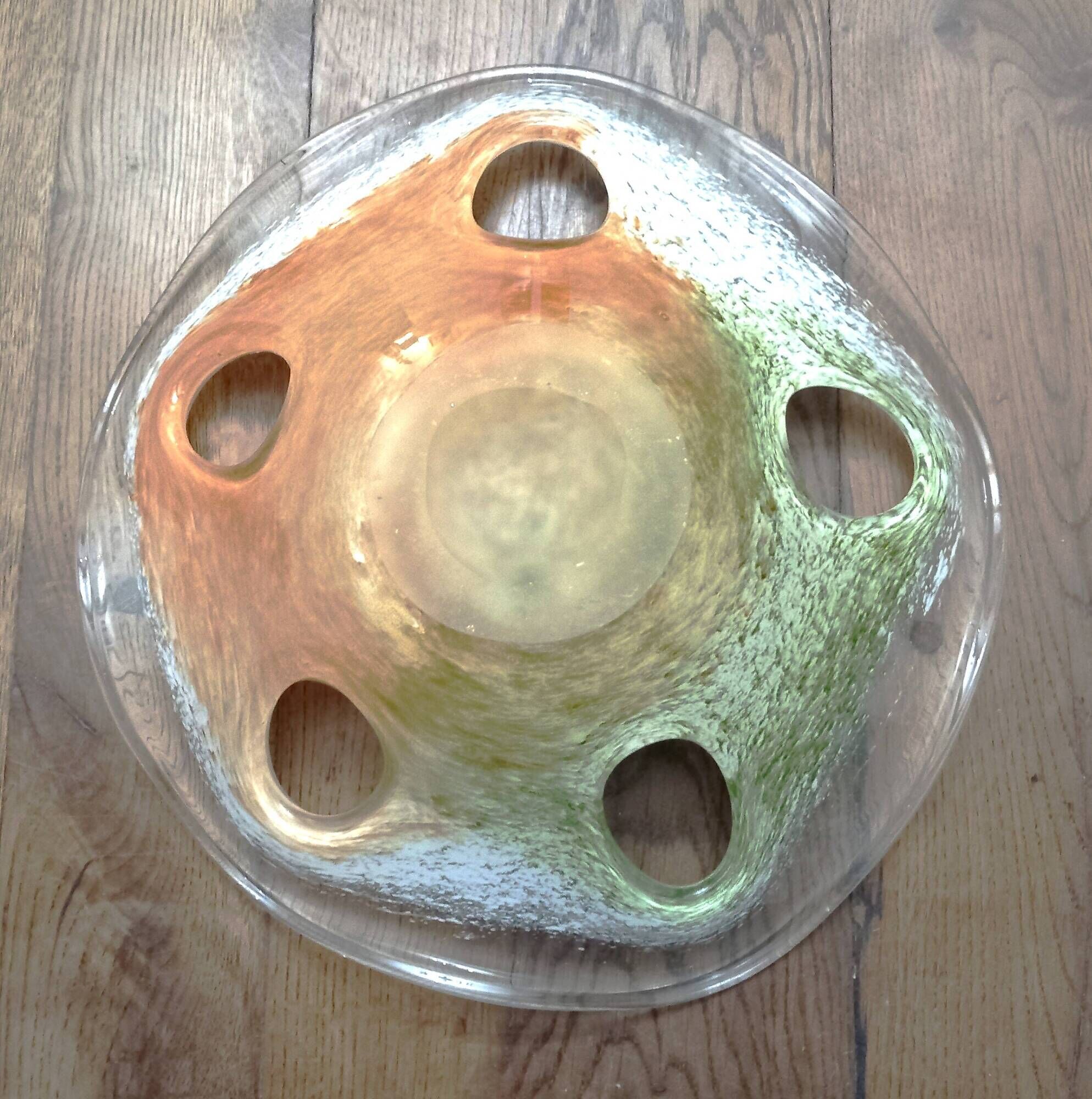 Large handcrafted glass bowl / fruit bowl / centerpiece