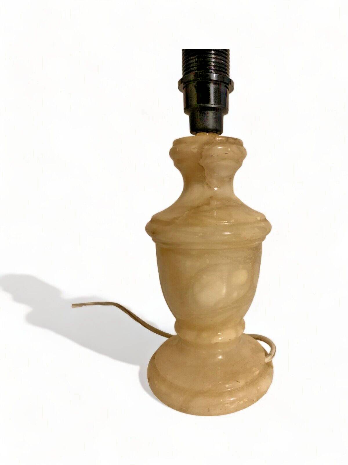 Cut stone lamp base 1960 alabaster 22cm bedside vintage old old vase shape