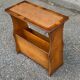 English magazine holder in wood and brown leather