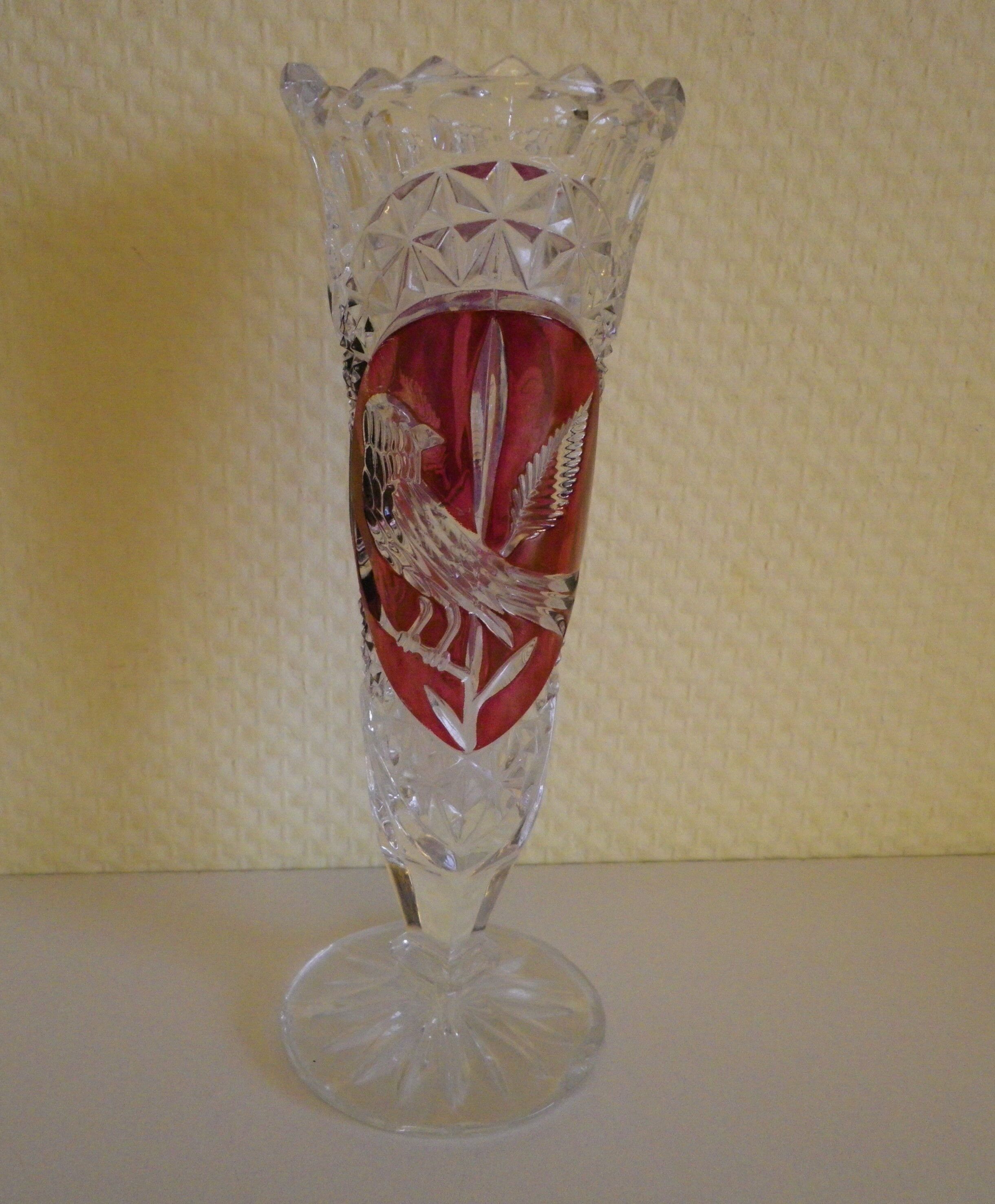 Cut crystal vase - 1960s