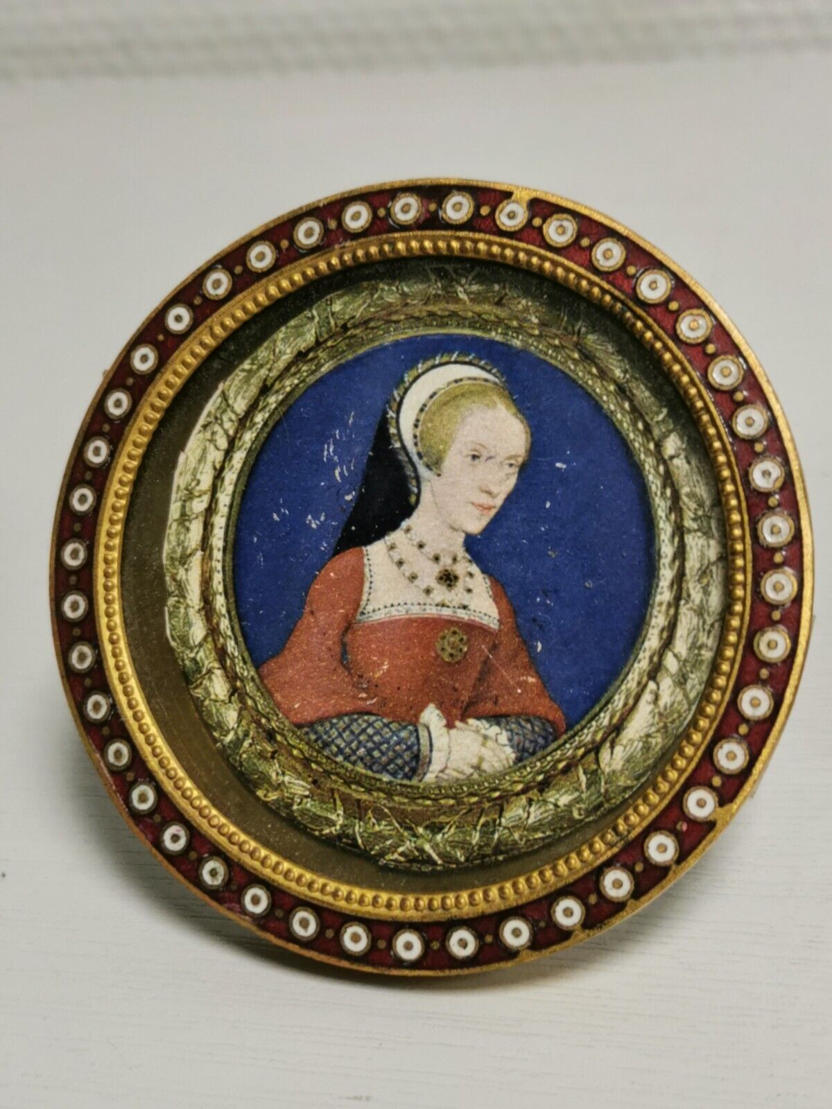 Pair of old Frames Photos / miniature portraits. Cloisonné enamels