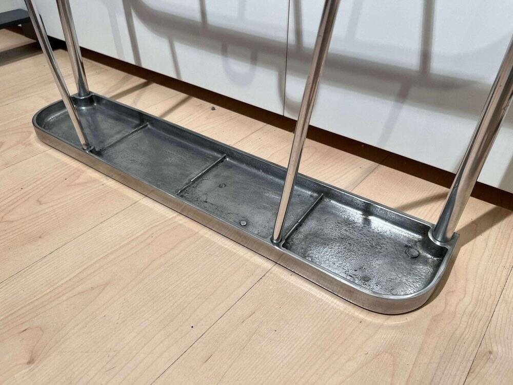 Art Deco Coat Rack & Mirror in Tubular Aluminum, France, 1930