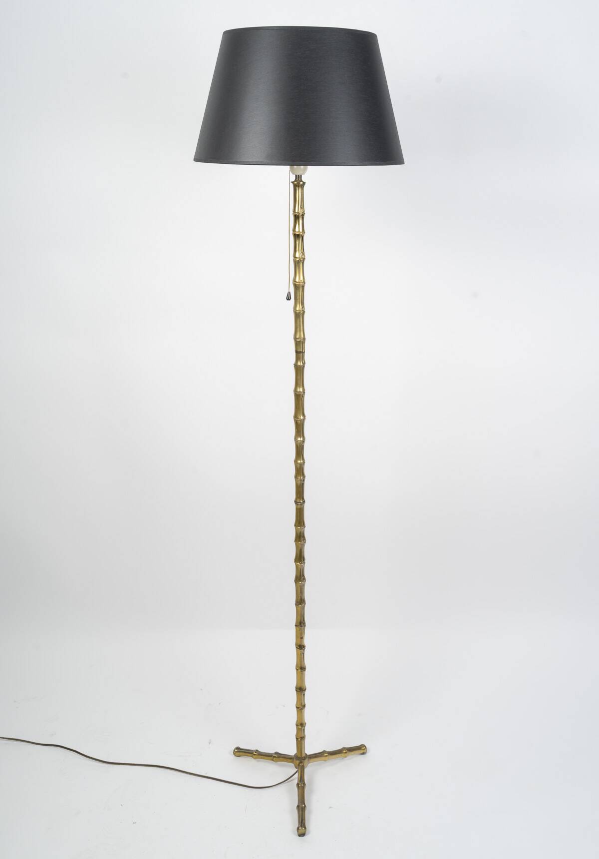 Brass floor lamp imitating bamboo, 1950s