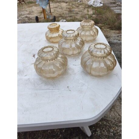 Lot de 5 tulipes verre couleur or