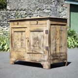 Old wooden sideboard, wooden furniture, brutalist storage furniture