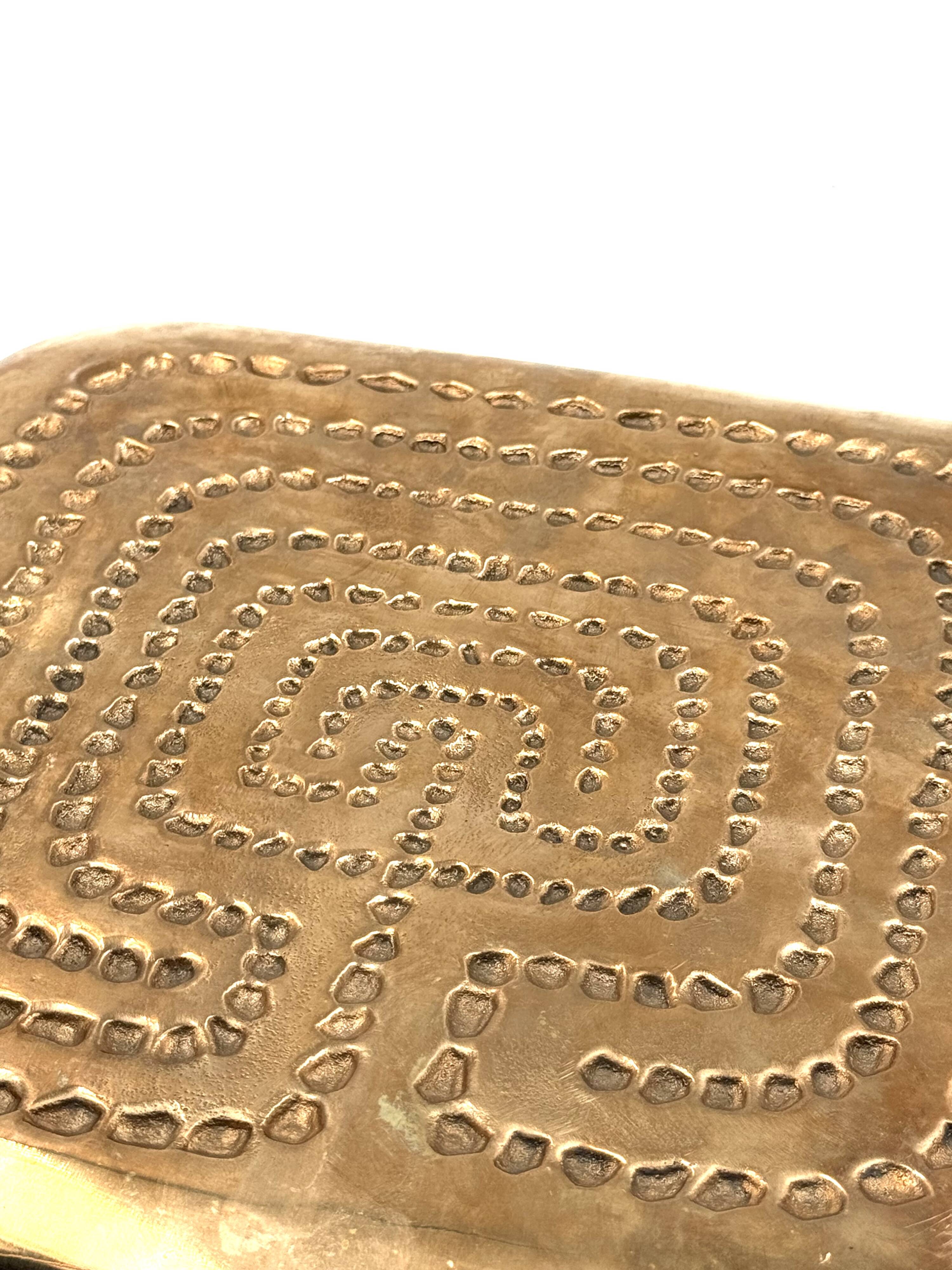 Modern solid brass tray / vide poche, Atelier Ventrella Italy 1980s