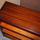 Pair of open low bookshelves Shaws of London in hardwood.