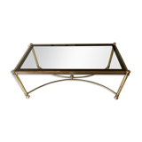 Coffee table in glass and gold metal