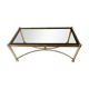 Table basse en verre et métal doré