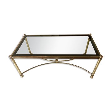 Table basse en verre et métal doré