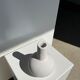 Handmade soliflore drop vase in terracotta painted white h:20 d:15