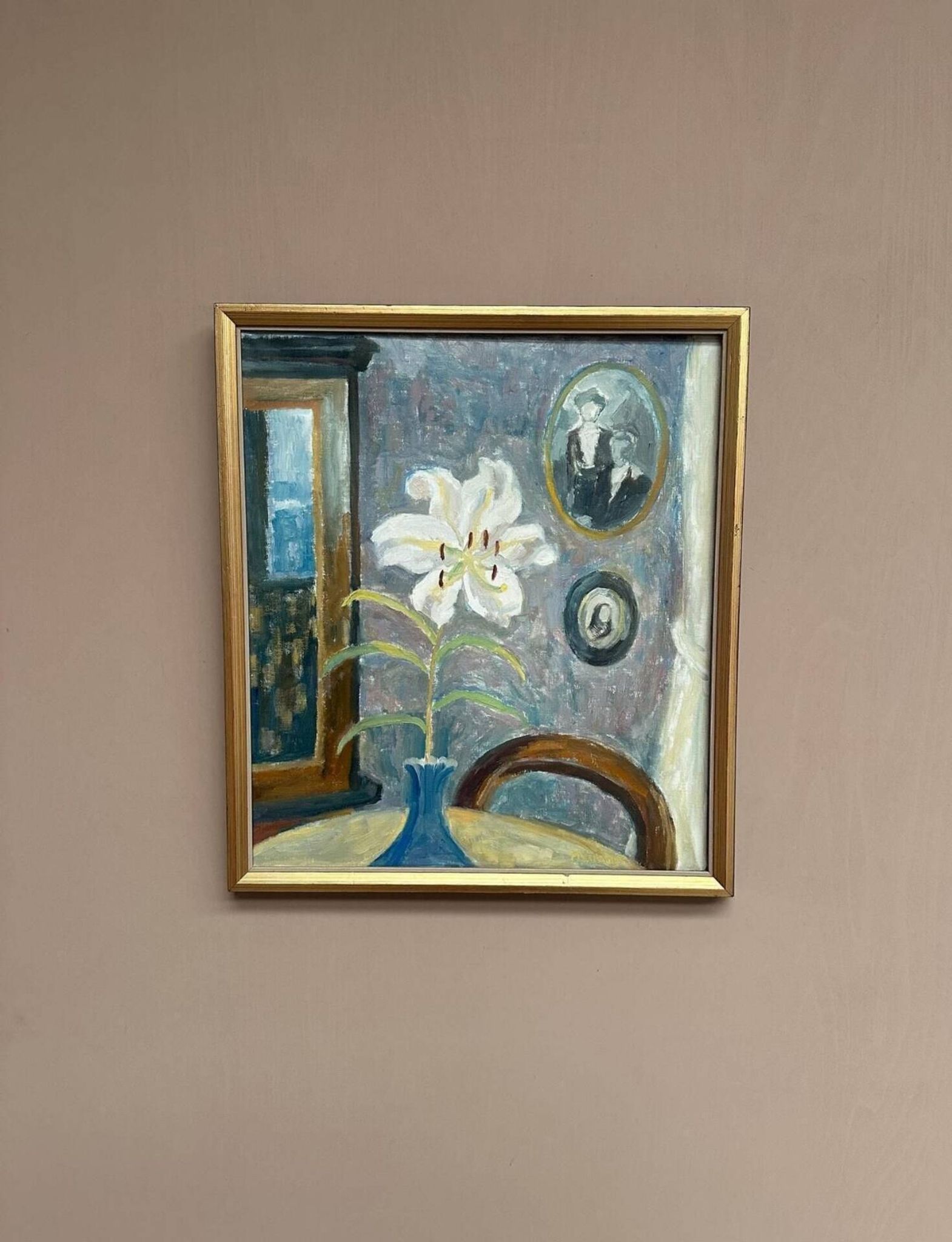 Huile su panneau suédoise – « Le Lys Blanc » par M. Niklas (May Nicklasson)