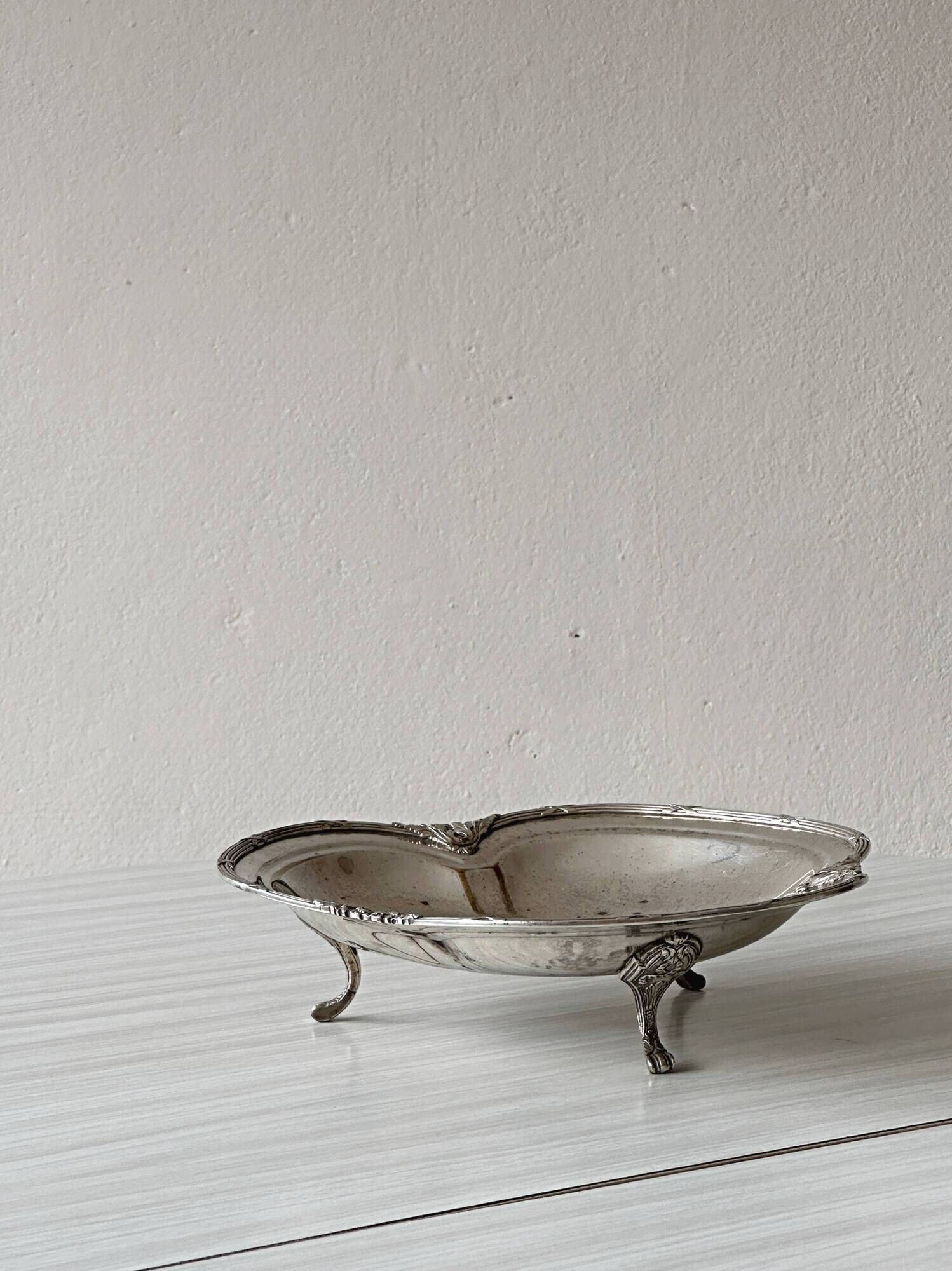 Antique silver plate on cabriole legs