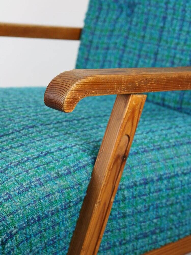 Fauteuil danois bleu des années 50
