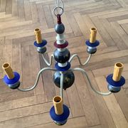 Baroque vintage chandelier 5 branches wood + metal