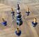 Baroque vintage chandelier 5 branches wood + metal