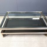 Vintage two tier belgochrom 23kt coffee table, 1970s