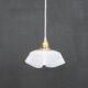 Hanging lamp draped in glass
