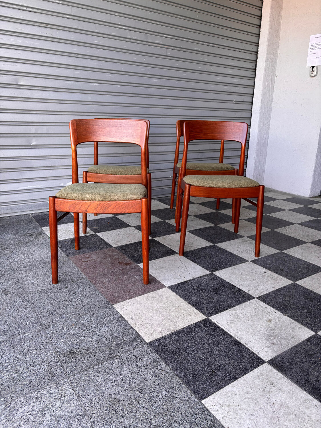 Set of 4 Danish teak chairs