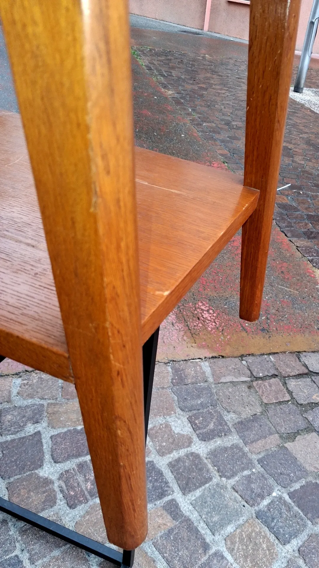 Side table, console with tapered legs, 1970s Scandinavian design.