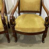 Pair of 19th century mahogany armchairs with crossbars