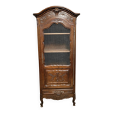 Arlesian Provençal display case, Louis XV style, in carved walnut, circa 1850